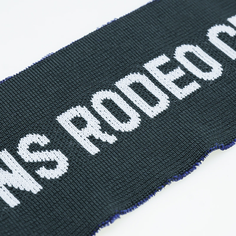 Moda poliéster spandex letra jacquard tecido para roupas com costelas