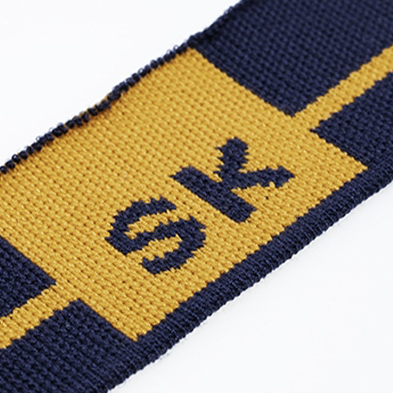 Tecido de manga para camisa pólo com nervuras em jacquard com letras de poliéster